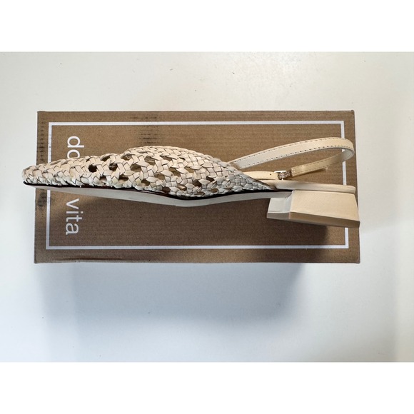 Dolce Vita Birdie Woven Leather Slingback Flats Off White Size 6.5 - Picture 5 of 6